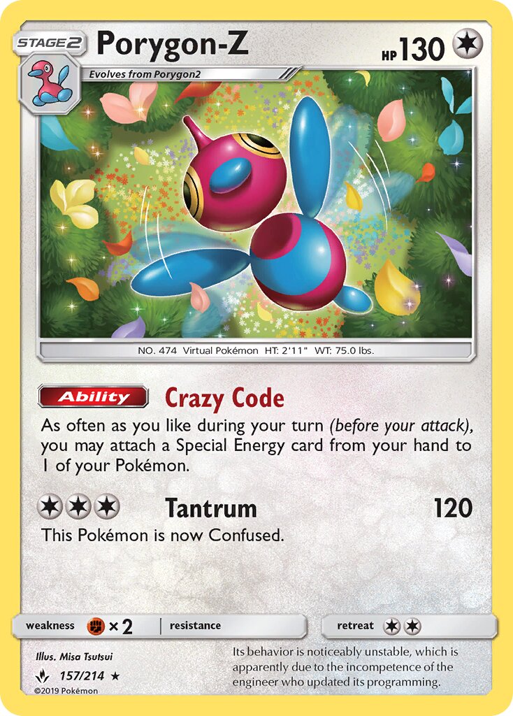 Porygon-Z 157/214 — Unbroken Bonds (English Pokémon TCG card)