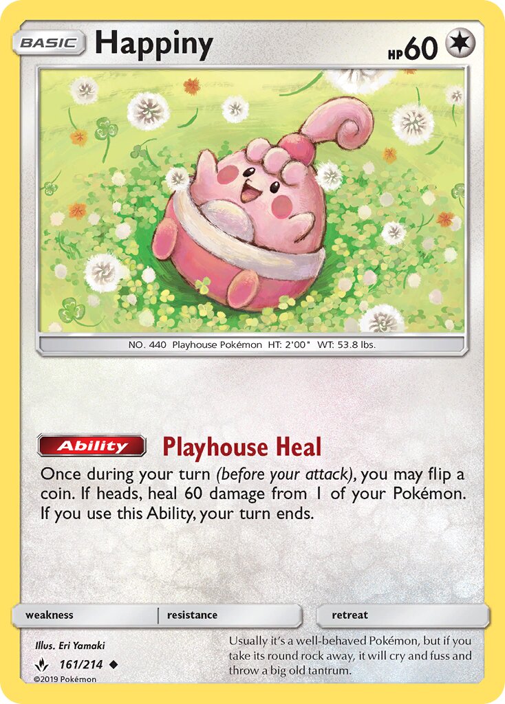 Happiny 161/214 — Unbroken Bonds (English Pokémon TCG card)