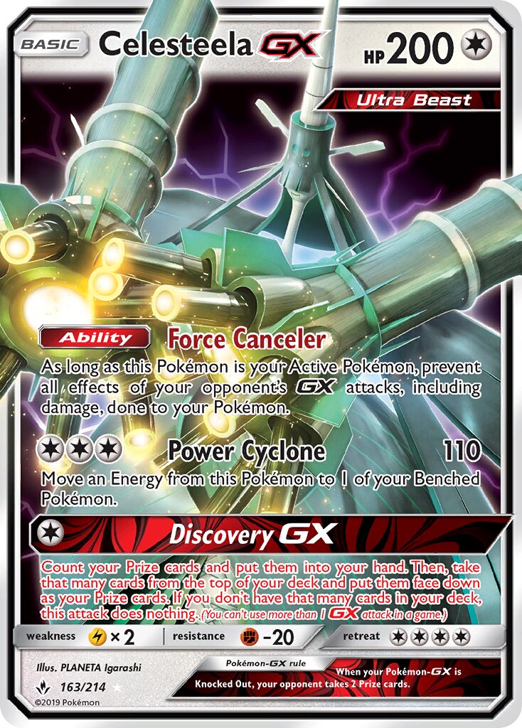Celesteela-GX 163/214 — Unbroken Bonds (English Pokémon TCG card)