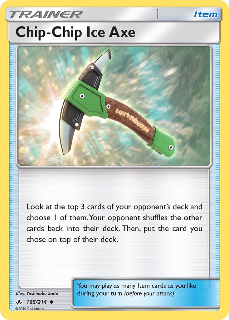 Chip-Chip Ice Axe 165/214 — Unbroken Bonds (English Pokémon TCG card)