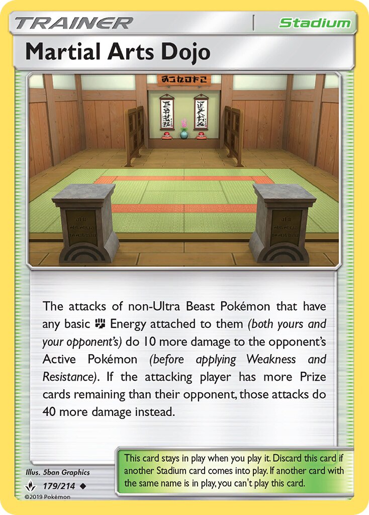 Martial Arts Dojo 179/214 — Unbroken Bonds (English Pokémon TCG card)