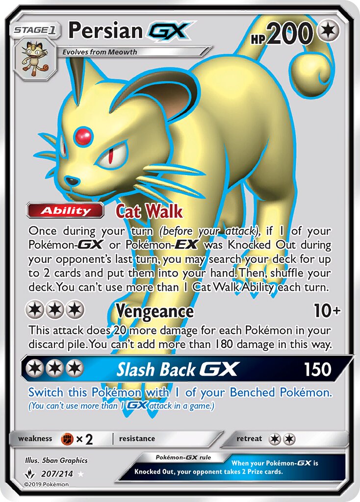 Persian-GX 207/214 — Unbroken Bonds (English Pokémon TCG card)