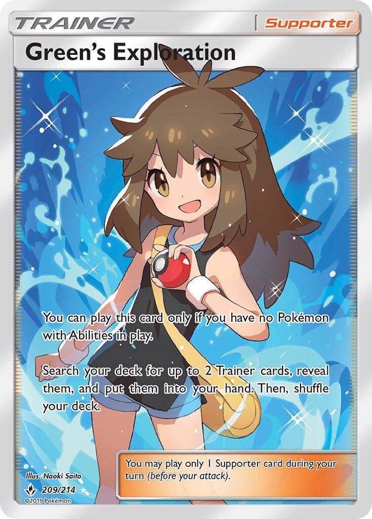 Green's Exploration 209/214 — Unbroken Bonds (English Pokémon TCG card)