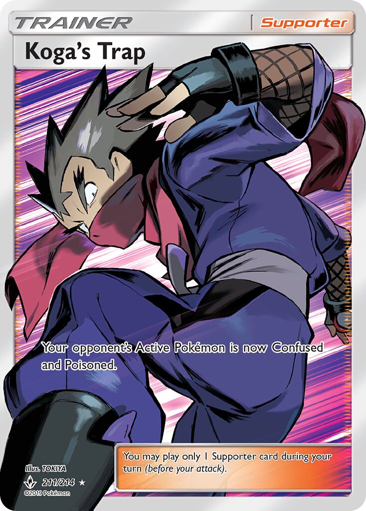 Koga's Trap 211/214 — Unbroken Bonds (English Pokémon TCG card)
