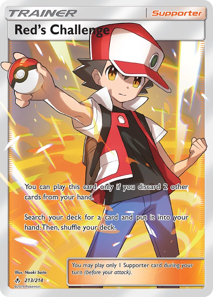 Red's Challenge 213/214 — Unbroken Bonds (English Pokémon TCG card)