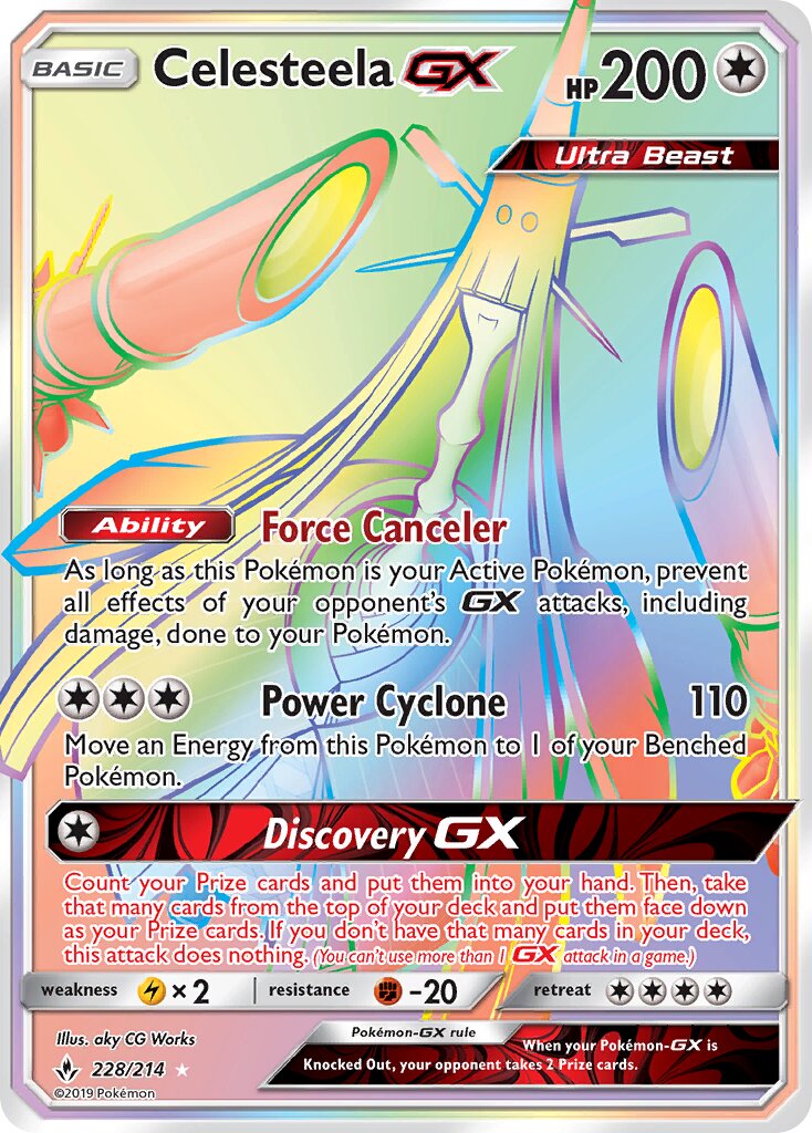 Celesteela-GX 228/214 — Unbroken Bonds (English Pokémon TCG card)