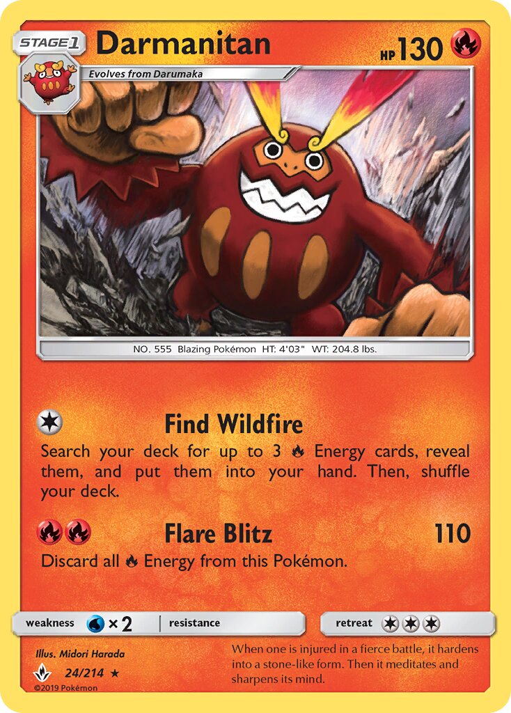 Darmanitan 024/214 — Unbroken Bonds (English Pokémon TCG card)