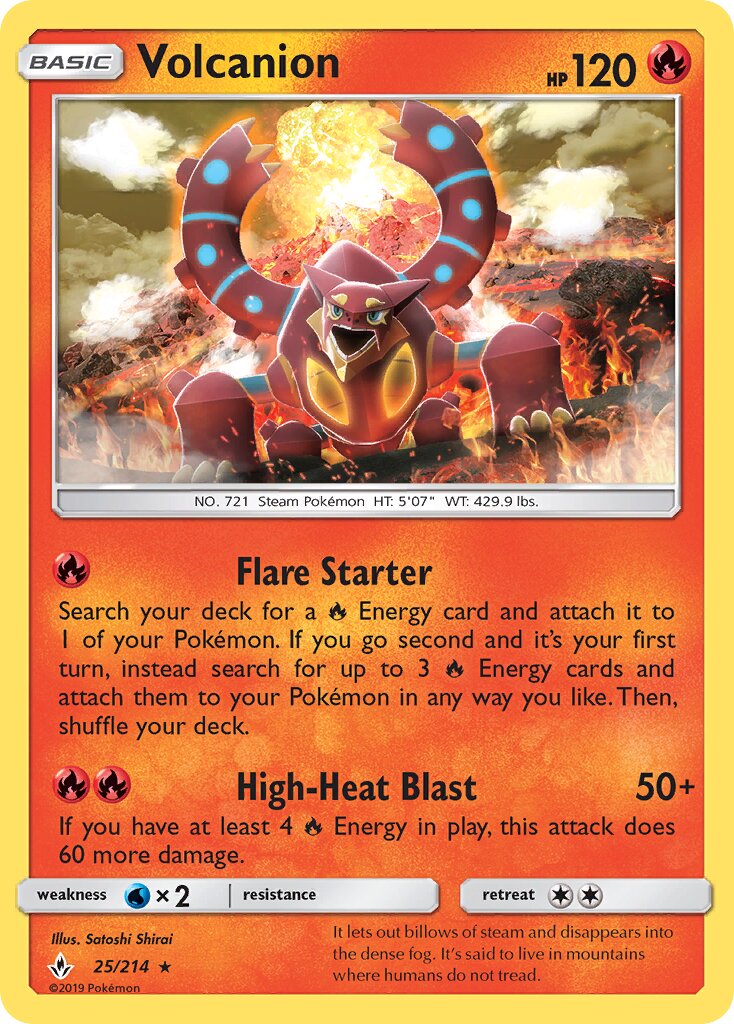 Volcanion 025/214 — Unbroken Bonds (English Pokémon TCG card)