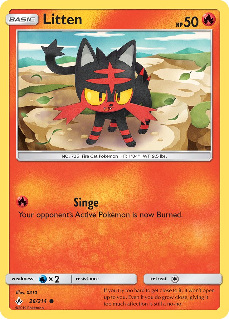 Litten 026/214 — Unbroken Bonds (English Pokémon TCG card)