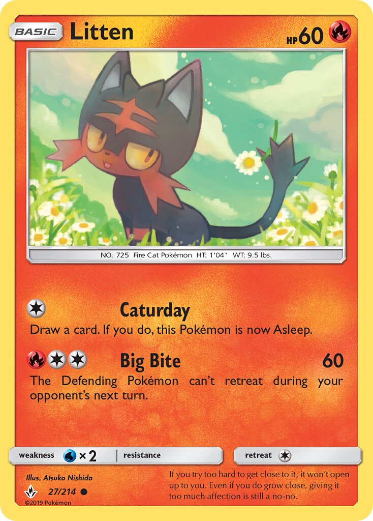 Litten 027/214 — Unbroken Bonds (English Pokémon TCG card)