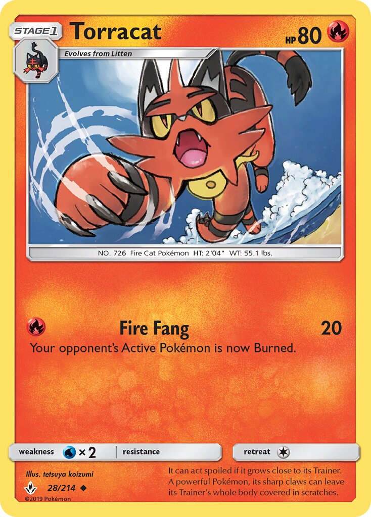Torracat 028/214 — Unbroken Bonds (English Pokémon TCG card)