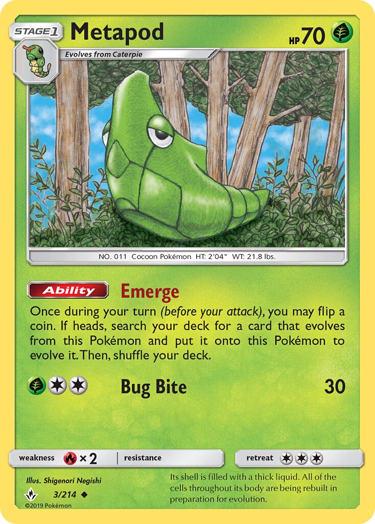 Metapod 003/214 — Unbroken Bonds (English Pokémon TCG card)