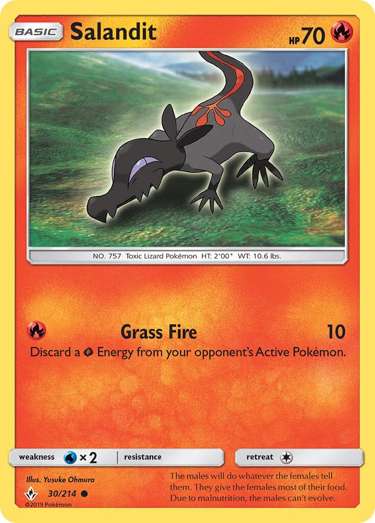 Salandit 030/214 — Unbroken Bonds (English Pokémon TCG card)