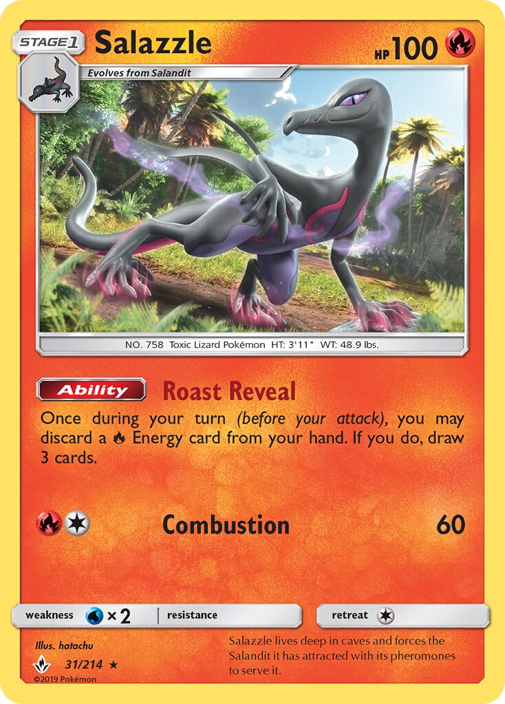 Salazzle 031/214 — Unbroken Bonds (English Pokémon TCG card)