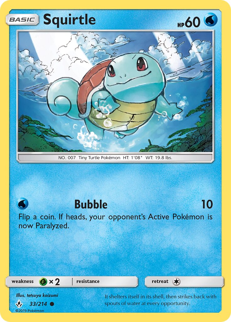 Squirtle 033/214 — Unbroken Bonds (English Pokémon TCG card)