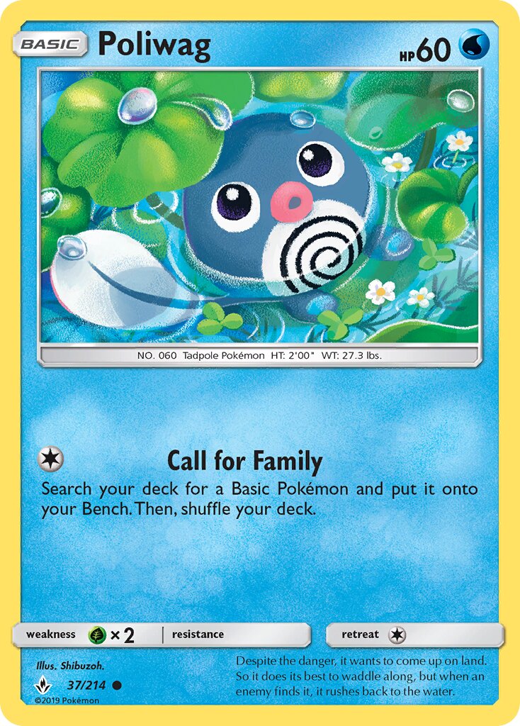 Poliwag 037/214 — Unbroken Bonds (English Pokémon TCG card)