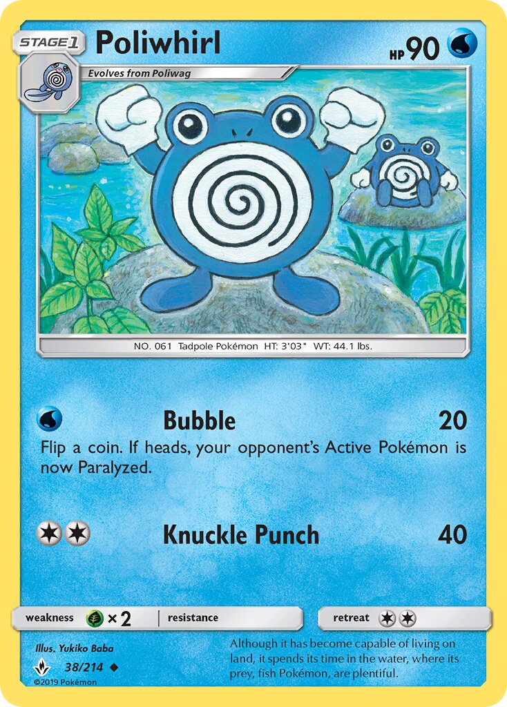 Poliwhirl 038/214 — Unbroken Bonds (English Pokémon TCG card)