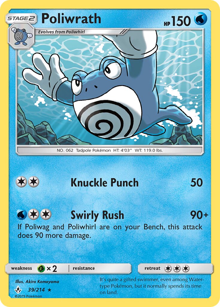 Poliwrath 039/214 — Unbroken Bonds (English Pokémon TCG card)