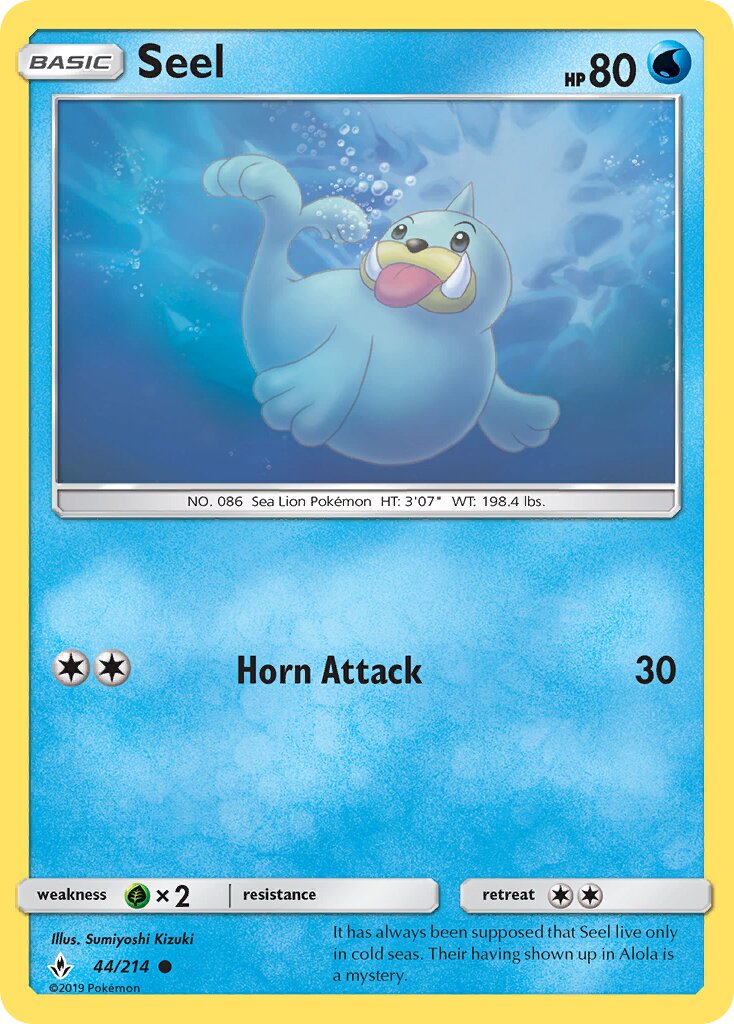 Seel 044/214 — Unbroken Bonds (English Pokémon TCG card)