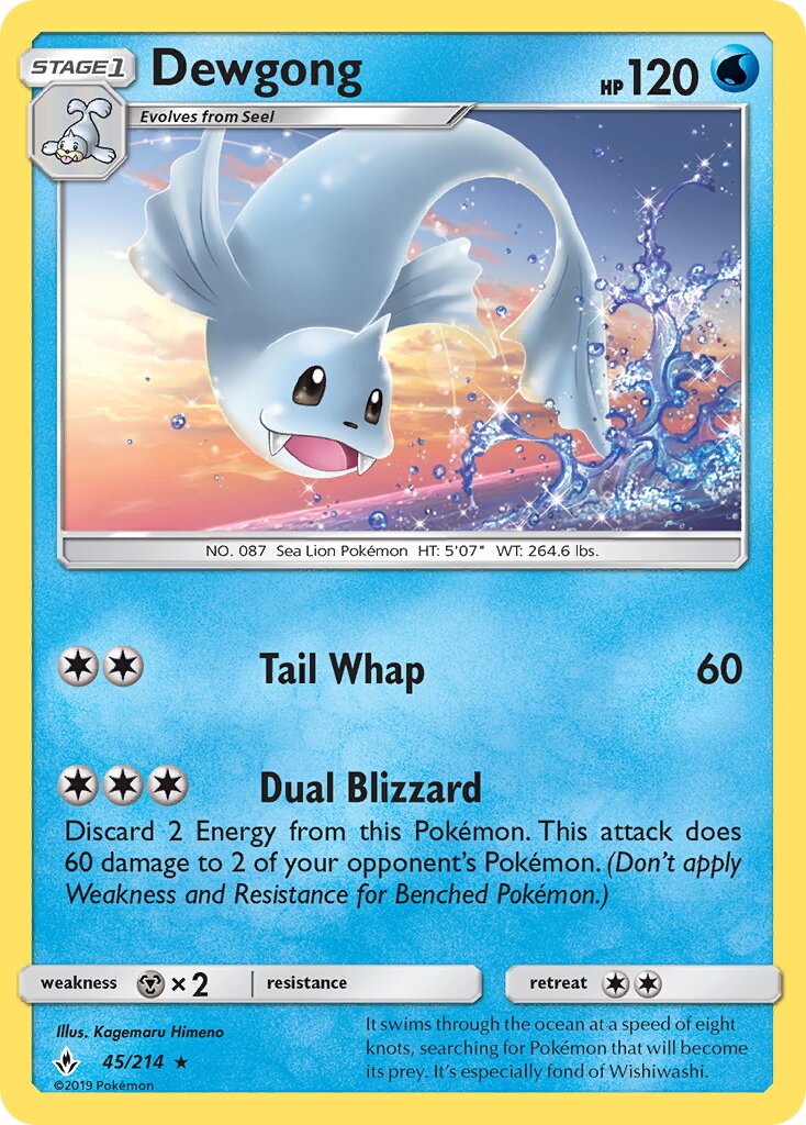 Dewgong 045/214 — Unbroken Bonds (English Pokémon TCG card)