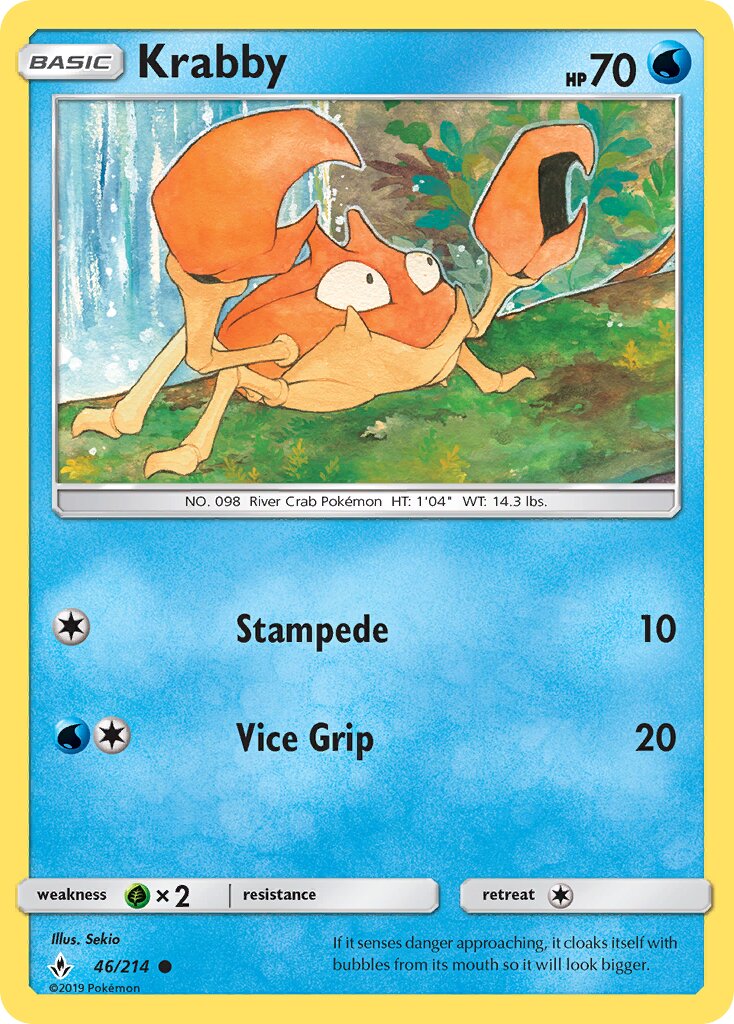 Krabby 046/214 — Unbroken Bonds (English Pokémon TCG card)