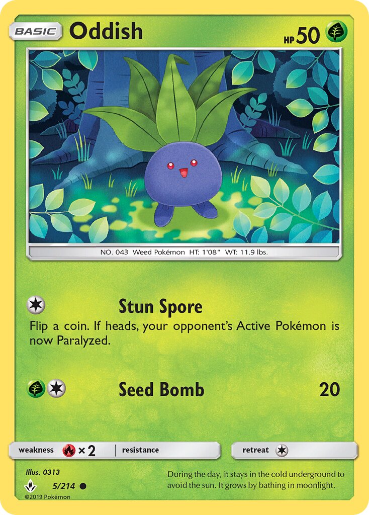 Oddish 005/214 — Unbroken Bonds (English Pokémon TCG card)