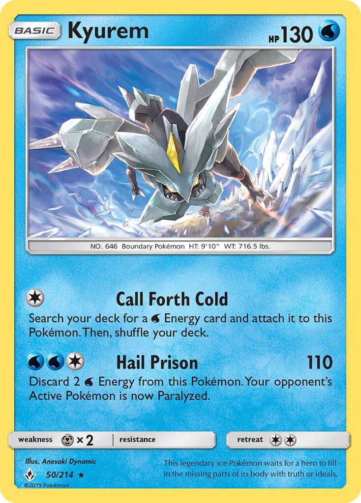 Kyurem 050/214 — Unbroken Bonds (English Pokémon TCG card)