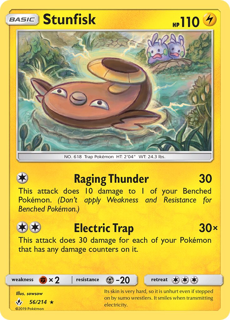 Stunfisk 056/214 — Unbroken Bonds (English Pokémon TCG card)