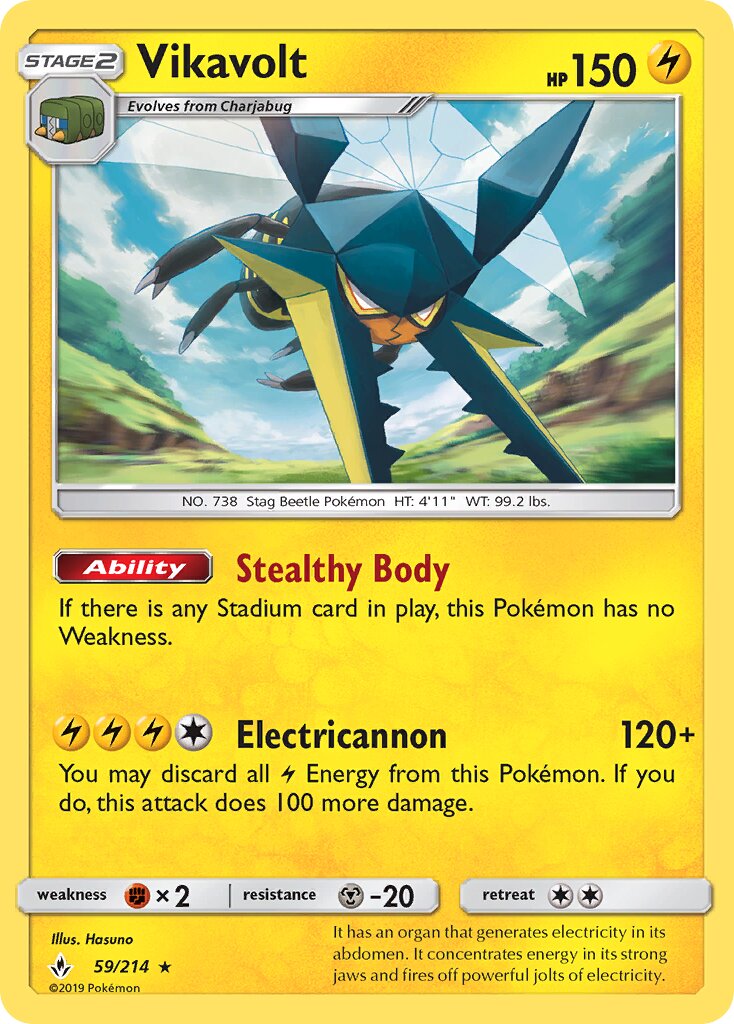 Vikavolt 059/214 — Unbroken Bonds (English Pokémon TCG card)