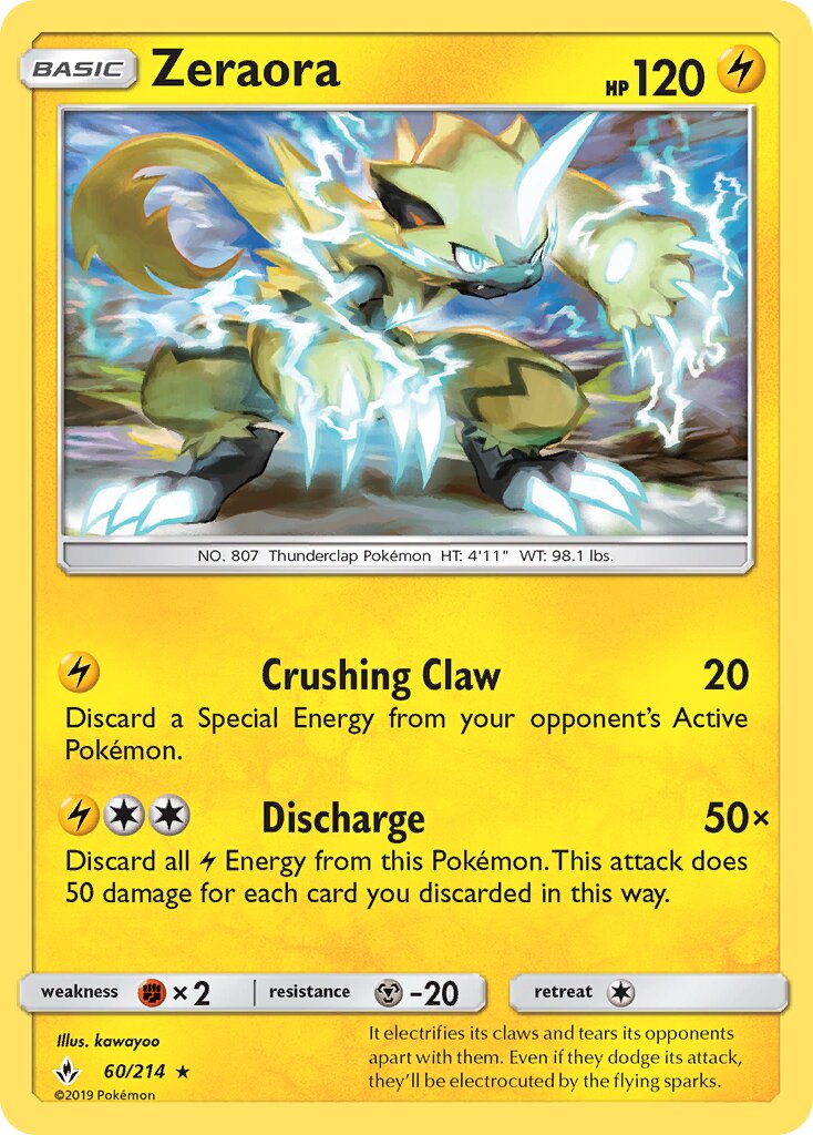 Zeraora 060/214 — Unbroken Bonds (English Pokémon TCG card)
