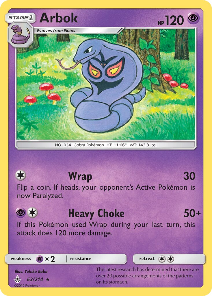 Arbok 063/214 — Unbroken Bonds (English Pokémon TCG card)