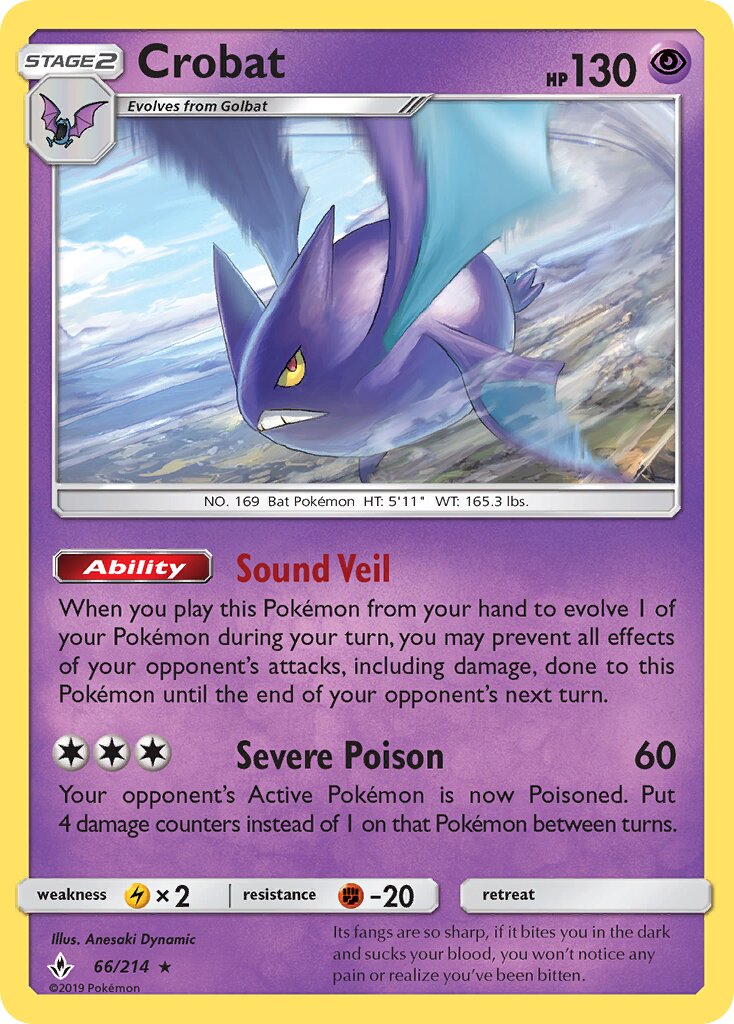 Crobat 066/214 — Unbroken Bonds (English Pokémon TCG card)
