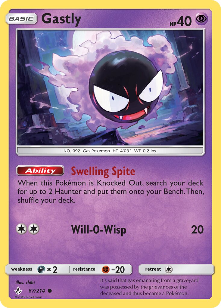 Gastly 067/214 — Unbroken Bonds (English Pokémon TCG card)