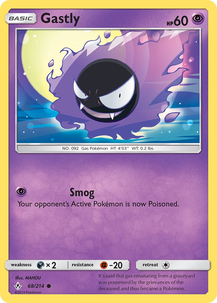 Gastly 068/214 — Unbroken Bonds (English Pokémon TCG card)