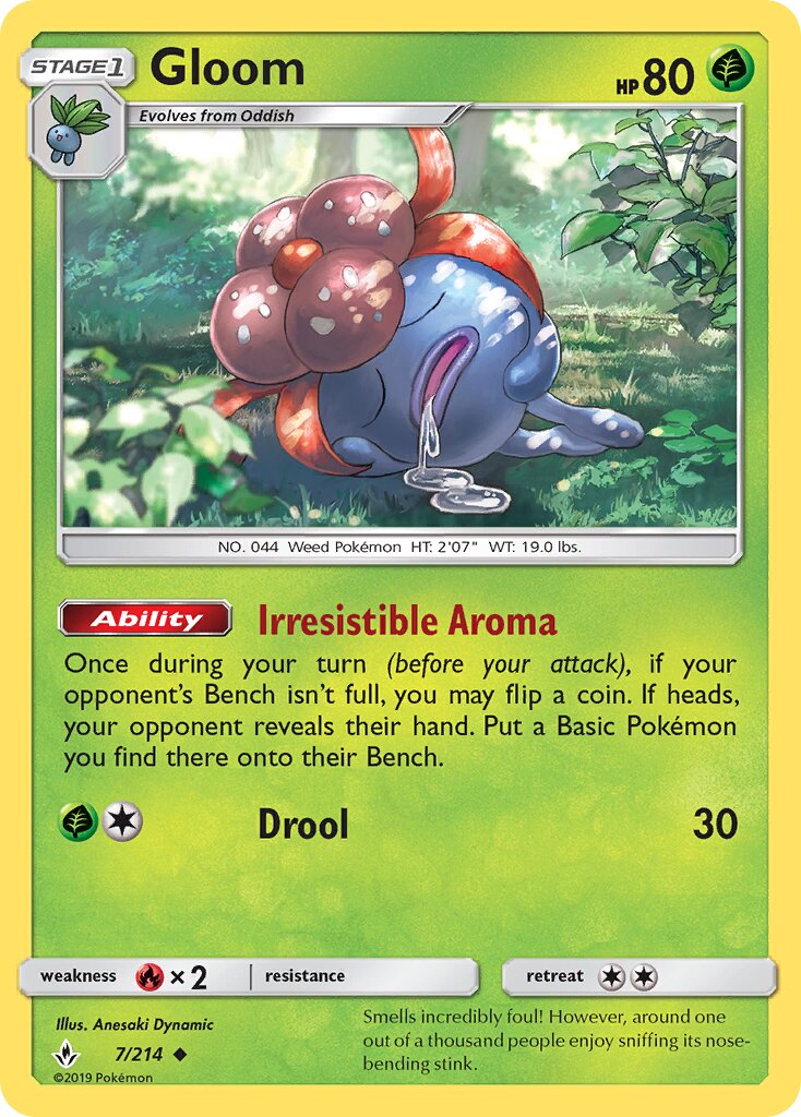 Gloom 007/214 — Unbroken Bonds (English Pokémon TCG card)