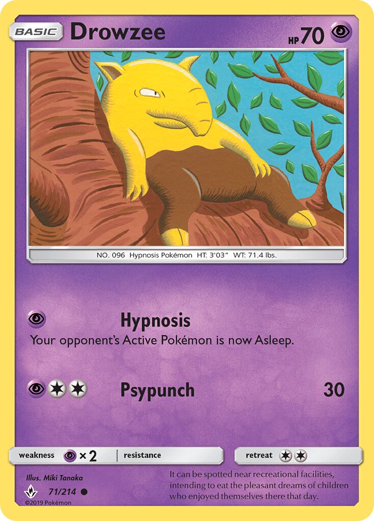 Drowzee 071/214 — Unbroken Bonds (English Pokémon TCG card)
