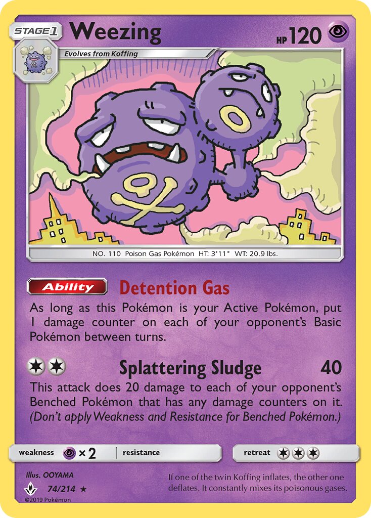 Weezing 074/214 — Unbroken Bonds (English Pokémon TCG card)