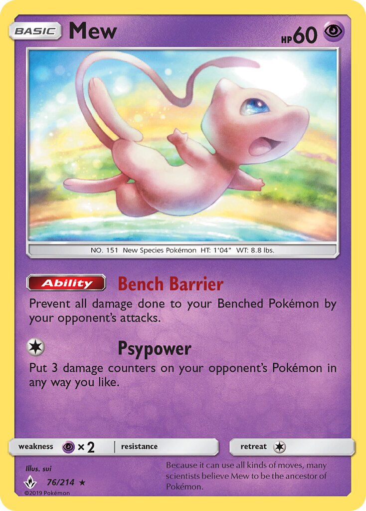 Mew 076/214 — Unbroken Bonds (English Pokémon TCG card)