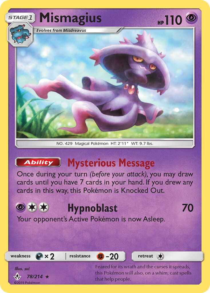 Mismagius 078/214 — Unbroken Bonds (English Pokémon TCG card)