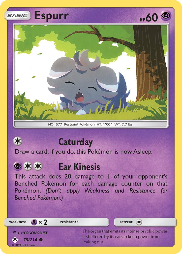Espurr 079/214 — Unbroken Bonds (English Pokémon TCG card)