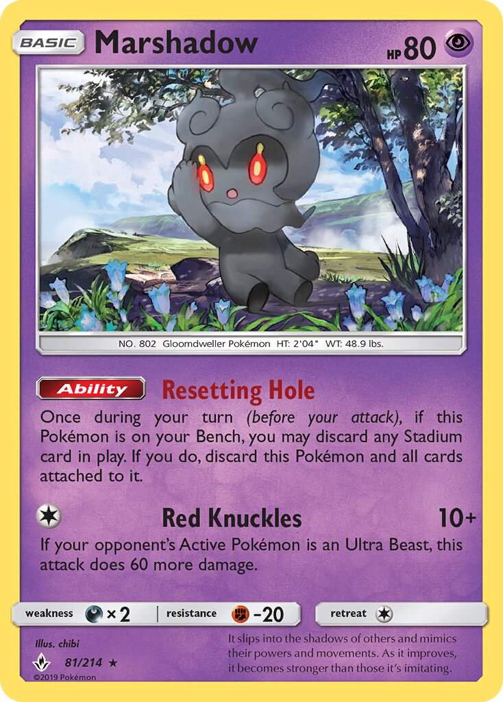 Marshadow 081/214 — Unbroken Bonds (English Pokémon TCG card)