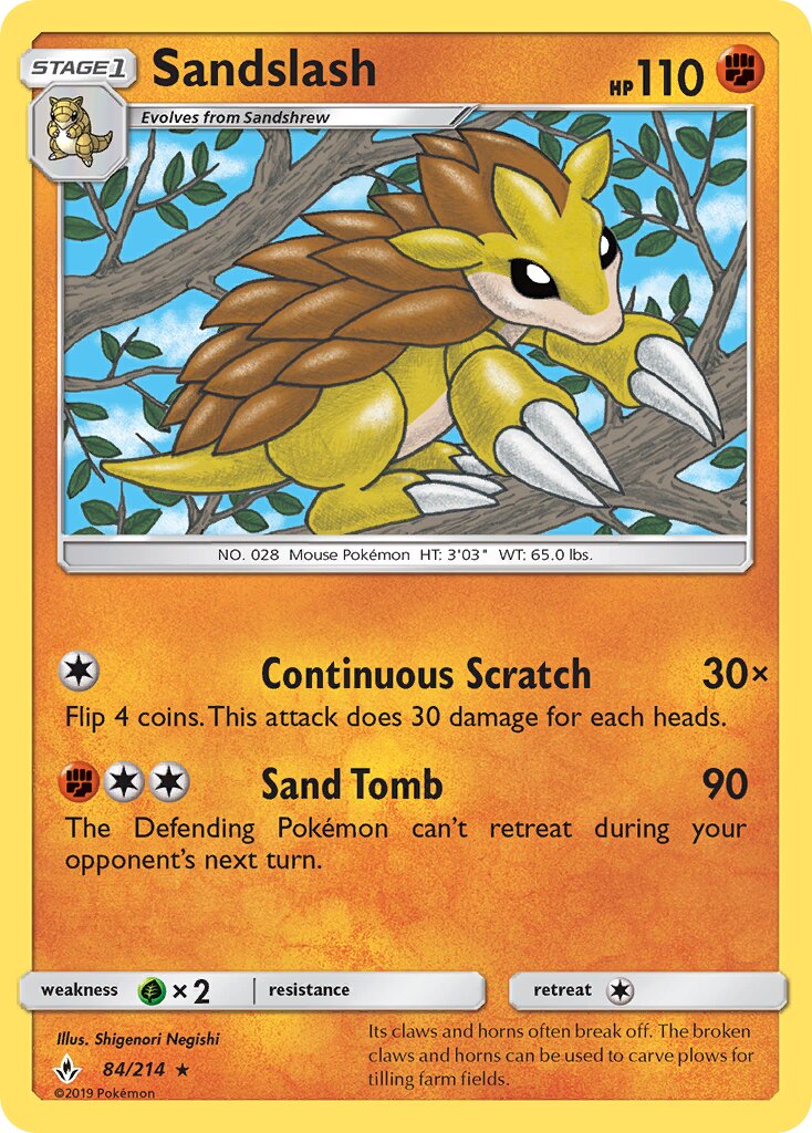 Sandslash 084/214 — Unbroken Bonds (English Pokémon TCG card)