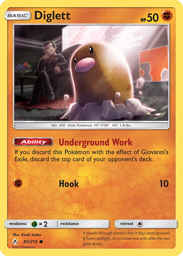 Diglett 085/214 — Unbroken Bonds (English Pokémon TCG card)