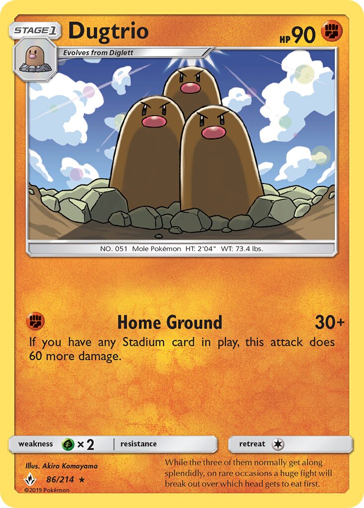 Dugtrio 086/214 — Unbroken Bonds (English Pokémon TCG card)