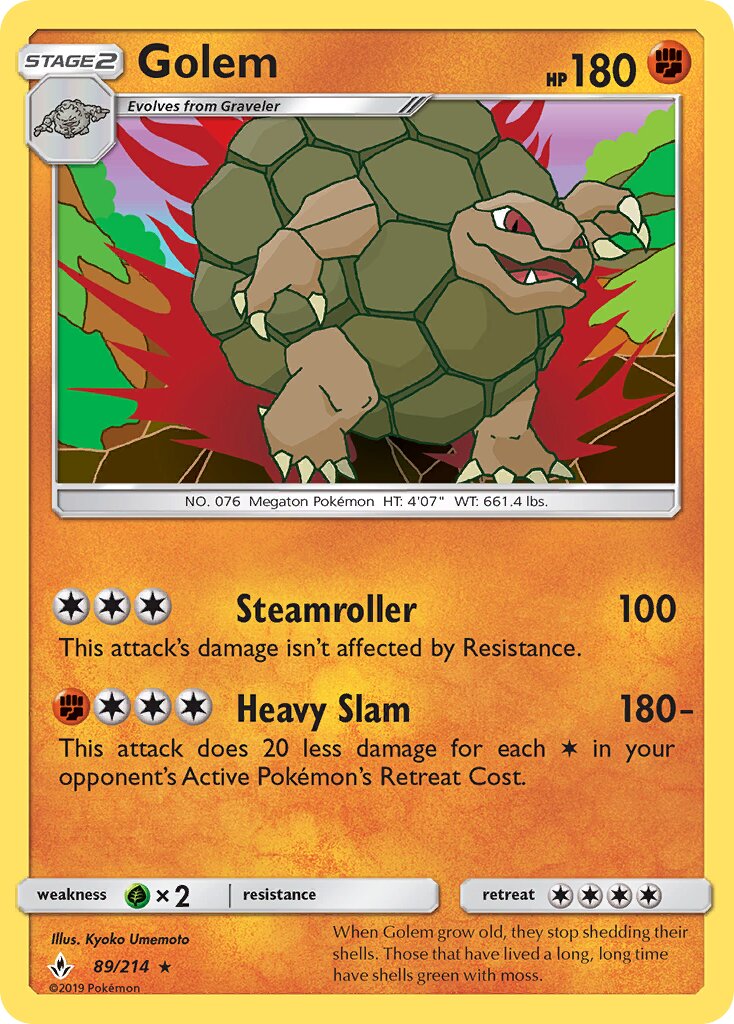 Golem 089/214 — Unbroken Bonds (English Pokémon TCG card)