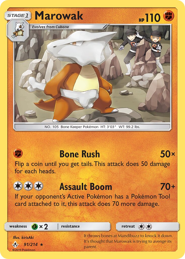 Marowak 091/214 — Unbroken Bonds (English Pokémon TCG card)