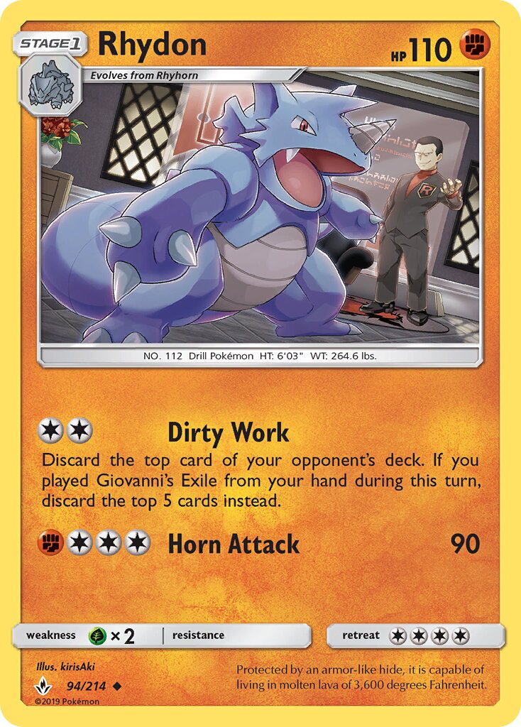 Rhydon 094/214 — Unbroken Bonds (English Pokémon TCG card)