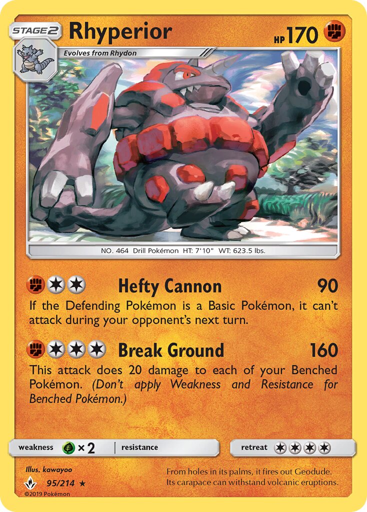 Rhyperior 095/214 — Unbroken Bonds (English Pokémon TCG card)