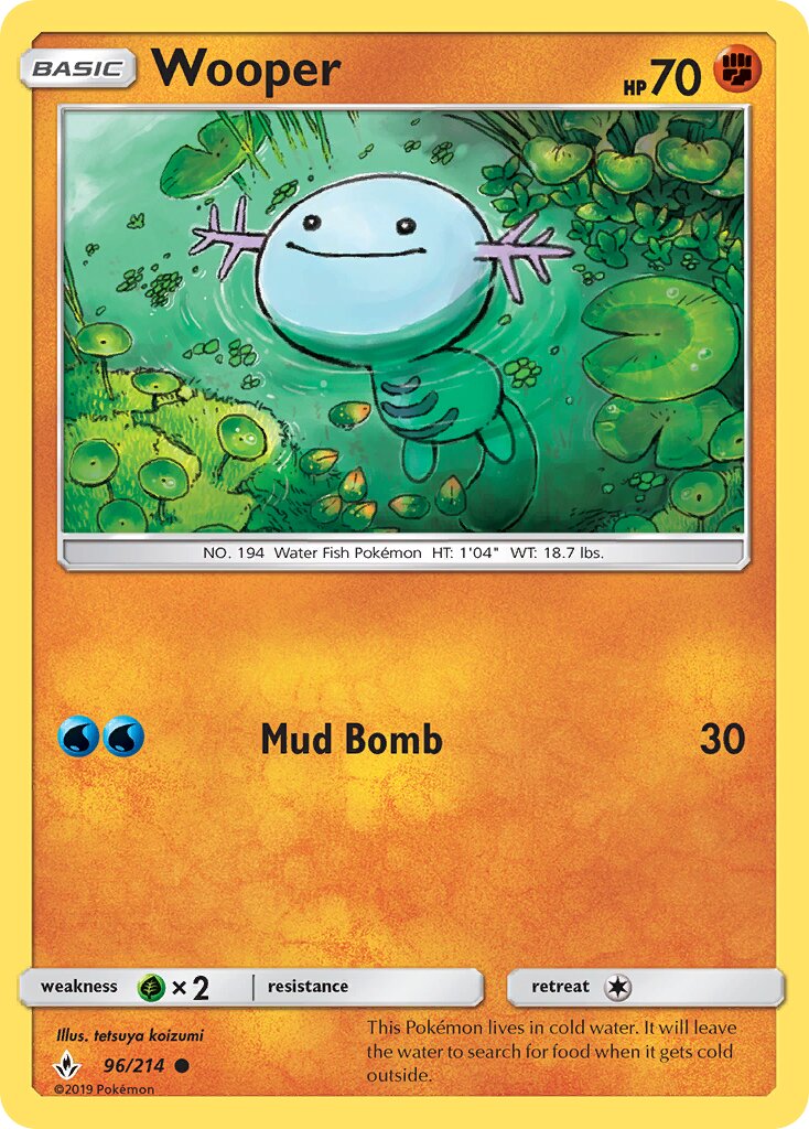 Wooper 096/214 — Unbroken Bonds (English Pokémon TCG card)