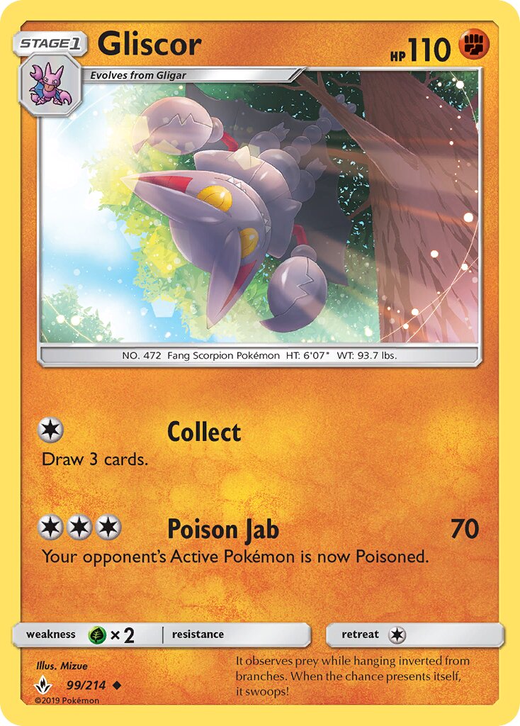 Gliscor 099/214 — Unbroken Bonds (English Pokémon TCG card)